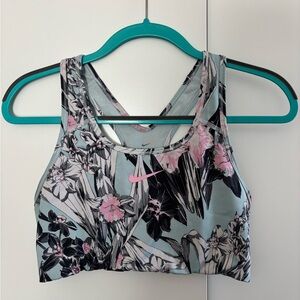 Nike Floral Sports Bra - Pink and Black